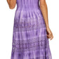 Sakkas Laney Tie Dye Lace Smocked Empire Waist Long Picot Hem Dress
