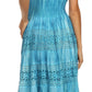 Sakkas Laney Tie Dye Lace Smocked Empire Waist Long Picot Hem Dress