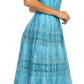 Sakkas Laney Tie Dye Lace Smocked Empire Waist Long Picot Hem Dress