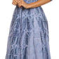 Sakkas Melissa Two Tone Dyed Tiered Smocked Waist Long Dress With Short Sleeves