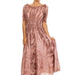 Sakkas Melissa Two Tone Dyed Tiered Smocked Waist Long Dress With Short Sleeves