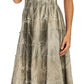 Sakkas Melissa Two Tone Dyed Tiered Smocked Waist Long Dress With Short Sleeves