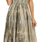 Sakkas Melissa Two Tone Dyed Tiered Smocked Waist Long Dress With Short Sleeves