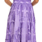 Sakkas Melissa Two Tone Dyed Tiered Smocked Waist Long Dress With Short Sleeves