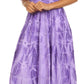 Sakkas Melissa Two Tone Dyed Tiered Smocked Waist Long Dress With Short Sleeves