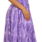 Sakkas Melissa Two Tone Dyed Tiered Smocked Waist Long Dress With Short Sleeves