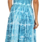 Sakkas Melissa Two Tone Dyed Tiered Smocked Waist Long Dress With Short Sleeves