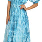 Sakkas Melissa Two Tone Dyed Tiered Smocked Waist Long Dress With Short Sleeves