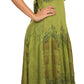 Sakkas Iris Plaid Stonewashed Rayon Embroidered Adjustable Spaghetti Straps Dress