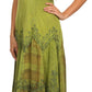 Sakkas Iris Plaid Stonewashed Rayon Embroidered Adjustable Spaghetti Straps Dress