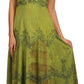 Sakkas Iris Plaid Stonewashed Rayon Embroidered Adjustable Spaghetti Straps Dress