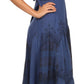 Sakkas Iris Plaid Stonewashed Rayon Embroidered Adjustable Spaghetti Straps Dress