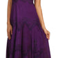 Sakkas Iris Plaid Stonewashed Rayon Embroidered Adjustable Spaghetti Straps Dress