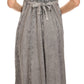 Sakkas Allie Stonewashed Embroidered Adjustable Spaghetti Straps Long Dress