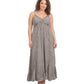 Sakkas Allie Stonewashed Embroidered Adjustable Spaghetti Straps Long Dress