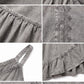 Sakkas Allie Stonewashed Embroidered Adjustable Spaghetti Straps Long Dress