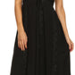 Sakkas Allie Stonewashed Embroidered Adjustable Spaghetti Straps Long Dress