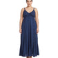 Sakkas Allie Stonewashed Embroidered Adjustable Spaghetti Straps Long Dress