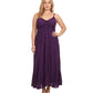 Sakkas Allie Stonewashed Embroidered Adjustable Spaghetti Straps Long Dress