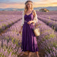 Sakkas Allie Stonewashed Embroidered Adjustable Spaghetti Straps Long Dress