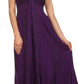 Sakkas Allie Stonewashed Embroidered Adjustable Spaghetti Straps Long Dress