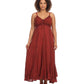 Sakkas Allie Stonewashed Embroidered Adjustable Spaghetti Straps Long Dress