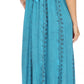 Sakkas Allie Stonewashed Embroidered Adjustable Spaghetti Straps Long Dress