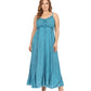 Sakkas Allie Stonewashed Embroidered Adjustable Spaghetti Straps Long Dress