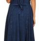 Sakkas Maya Floral Embroidered Sleeveless Button Up Rayon Dress