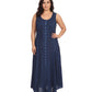 Sakkas Maya Floral Embroidered Sleeveless Button Up Rayon Dress