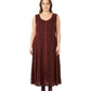 Sakkas Maya Floral Embroidered Sleeveless Button Up Rayon Dress