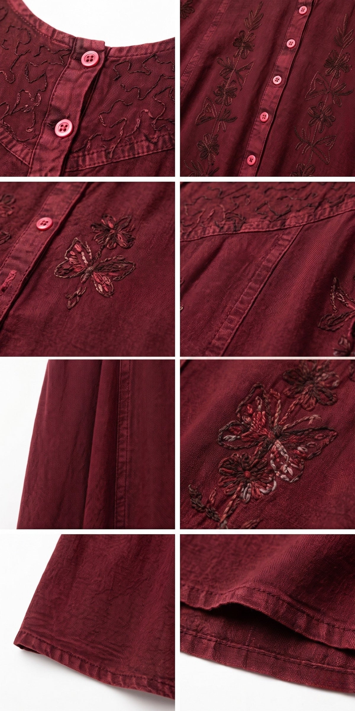 Sakkas Maya Floral Embroidered Sleeveless Button Up Rayon Dress