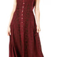 Sakkas Maya Floral Embroidered Sleeveless Button Up Rayon Dress
