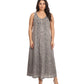 Sakkas Maya Floral Embroidered Sleeveless Button Up Rayon Dress