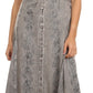 Sakkas Maya Floral Embroidered Sleeveless Button Up Rayon Dress
