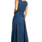 Sakkas Maya Floral Embroidered Sleeveless Button Up Rayon Dress