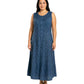 Sakkas Maya Floral Embroidered Sleeveless Button Up Rayon Dress