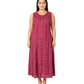 Sakkas Maya Floral Embroidered Sleeveless Button Up Rayon Dress