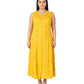 Sakkas Maya Floral Embroidered Sleeveless Button Up Rayon Dress