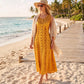Sakkas Maya Floral Embroidered Sleeveless Button Up Rayon Dress