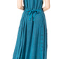Sakkas Maya Floral Embroidered Sleeveless Button Up Rayon Dress