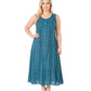 Sakkas Maya Floral Embroidered Sleeveless Button Up Rayon Dress
