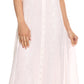 Sakkas Maya Floral Embroidered Sleeveless Button Up Rayon Dress