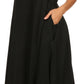 Sakkas Emma Relaxed Fit Scoop Neck Double Layered with Fringe Tank Dress