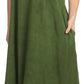 Sakkas Emma Relaxed Fit Scoop Neck Double Layered with Fringe Tank Dress