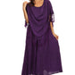 Sakkas Emma Relaxed Fit Scoop Neck Double Layered with Fringe Tank Dress