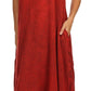 Sakkas Emma Relaxed Fit Scoop Neck Double Layered with Fringe Tank Dress