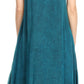 Sakkas Emma Relaxed Fit Scoop Neck Double Layered with Fringe Tank Dress