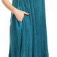 Sakkas Emma Relaxed Fit Scoop Neck Double Layered with Fringe Tank Dress