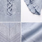 Sakkas Mirabel Stonewashed Corset Style Floral Emboridery Kimono Sleeve Dress